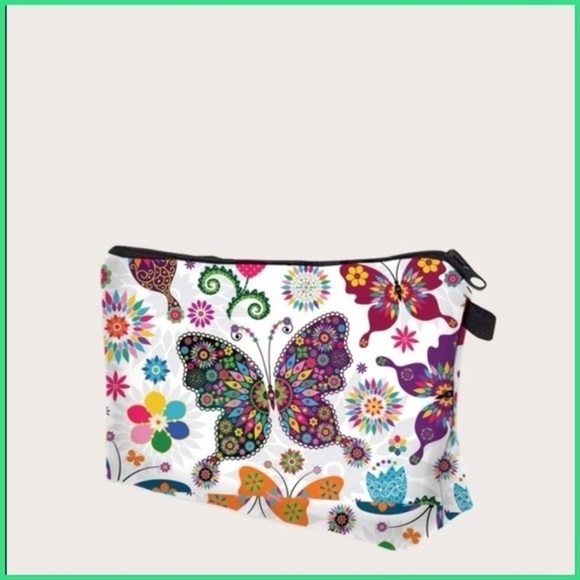 HP Butterfly print makeup / cosmetic bag - Picture 2 of 4